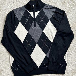 Men's Saks 5th Avenue Sz L 3/4 Zip Wool Sweater